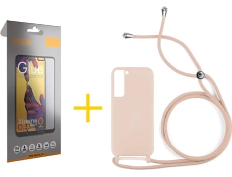 Carcasa + Protector de Pantalla para Samsung Galaxy S22 Plus 5G ACCETEL Rosa Pastel