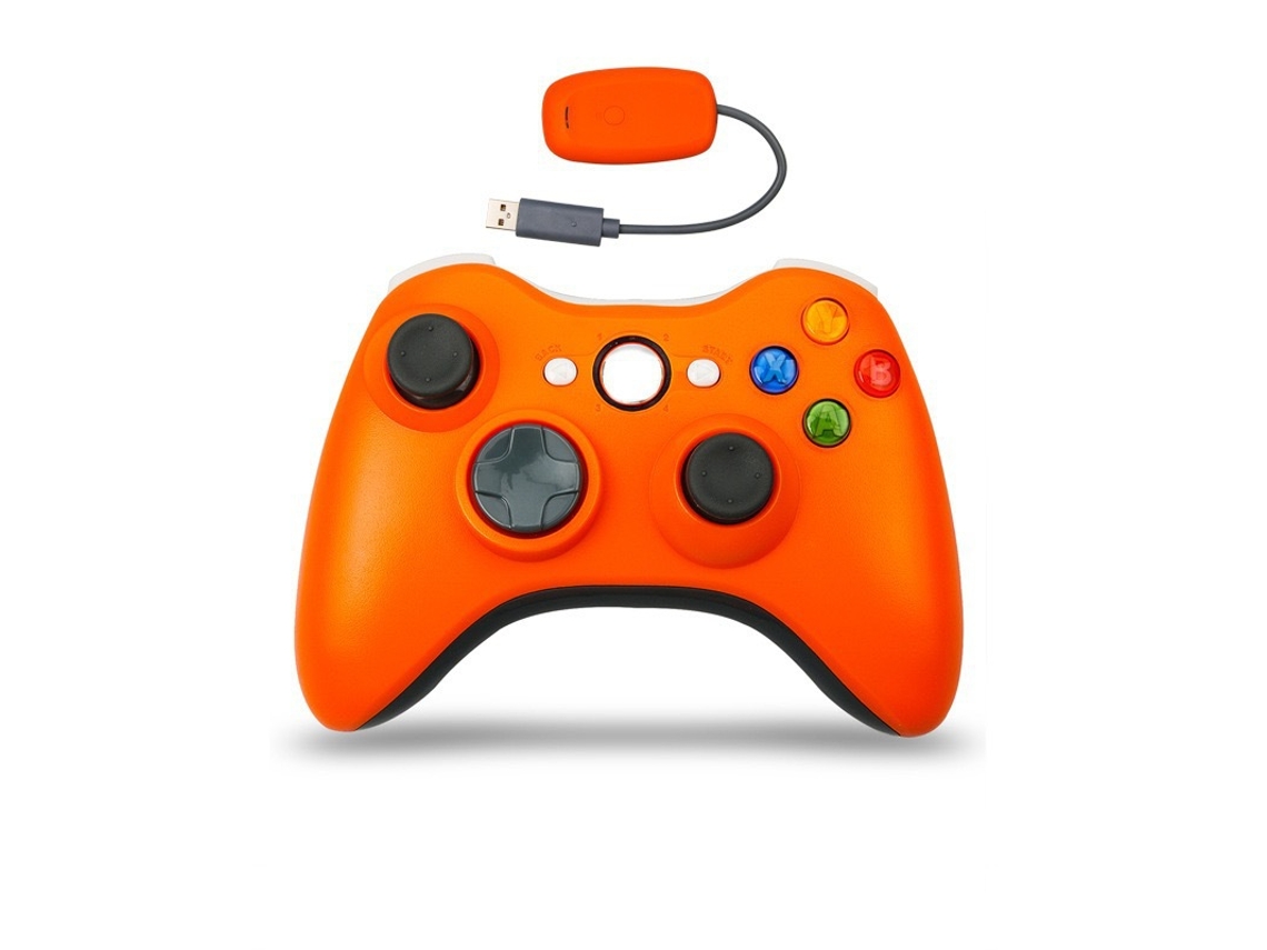 Mando inalámbrico YUNZII para Xbox 360 con receptor 2,4 G y vibración naranja