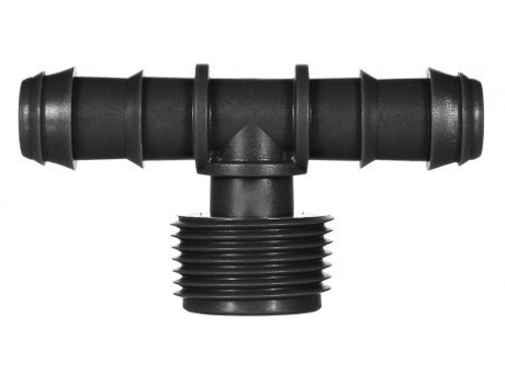 Te Goteo 16Mm Salida Central Rosca Macho. Bolsa de 5 Unidades 16Mm X 3/4 RIEGOPRO