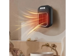 Calefactor portátil, calefactor de pared con ventilador y control remoto (negro) Cuich