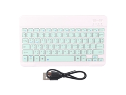 Estuche Para Máquina De Escribir De 10 Pulgadas, Color Verde Claro, Con Teclado Inalámbrico Bluetooth Compatible Con Dispositivos Universales.