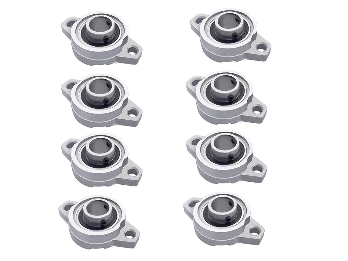 Paquete de 8 bloques de cojinetes automáticos con brida de aleación de zinc KP001 de 12 mm