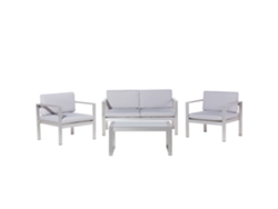 Conjunto de jardín de aluminio gris claro BELIANI Salerno