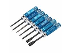Blue7pcs 1.5/2/2.5/3/4/5.5mm Hexagonal Screwdriver Tool Set For Rc Model