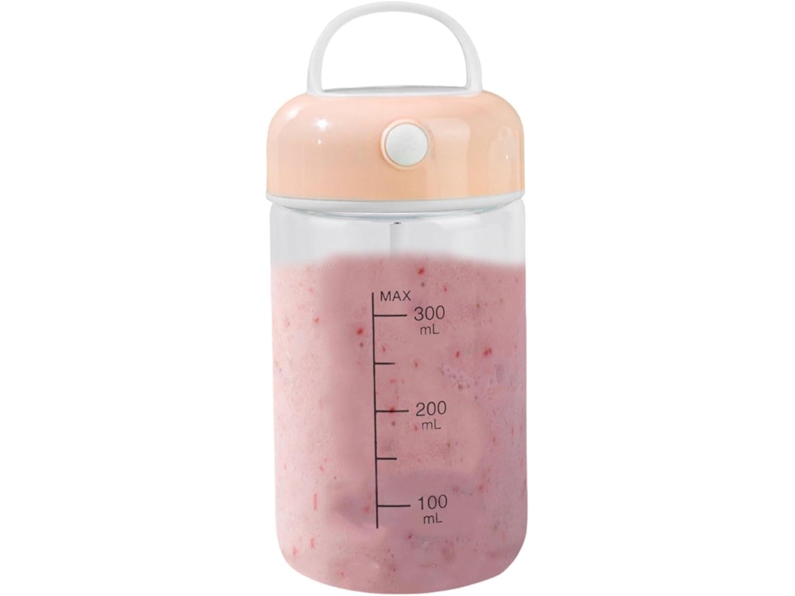 (Rosa) 380 ml - Vaso mezclador apto para alimentos, ideal para leche de soja, leche en polvo, proteína en polvo, etc.