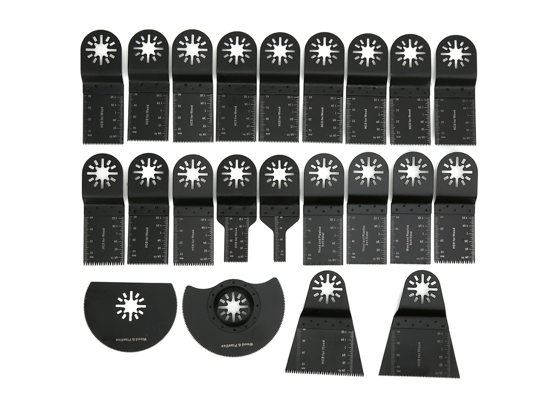 Hoja De Sierra Oscilante Universal De 22 Piezas, Acero De Alto Carbono Para Cortar Madera, Plástico Y Metales Blandos.