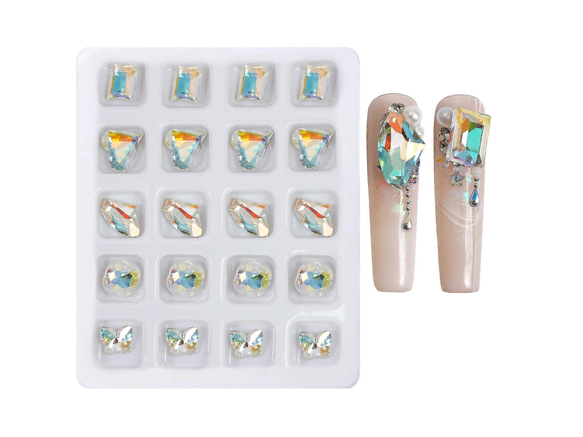 1 caja de diamantes de imitación surtidos para decoración de uñas en color café. ¡Aumenta tu creatividad en el arte de uñas y la decoración DIY! Hengrongshen