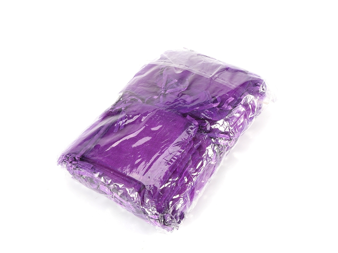 VYLARA Sacos de organza premium para doces, lembrancinhas de casamento e festas, decorativos e elegantes, 7 x 9 cm (roxo)