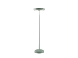 Lámpara de pie LED recargable solar Barbell Solar RF de 65 W - Lámpara de pie para exteriores, 3 alturas: 156-113-70 cm, color verde salvia.