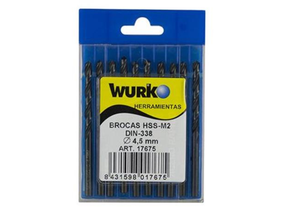 Brocas acero hss 4,5 mm afiladas caja 10