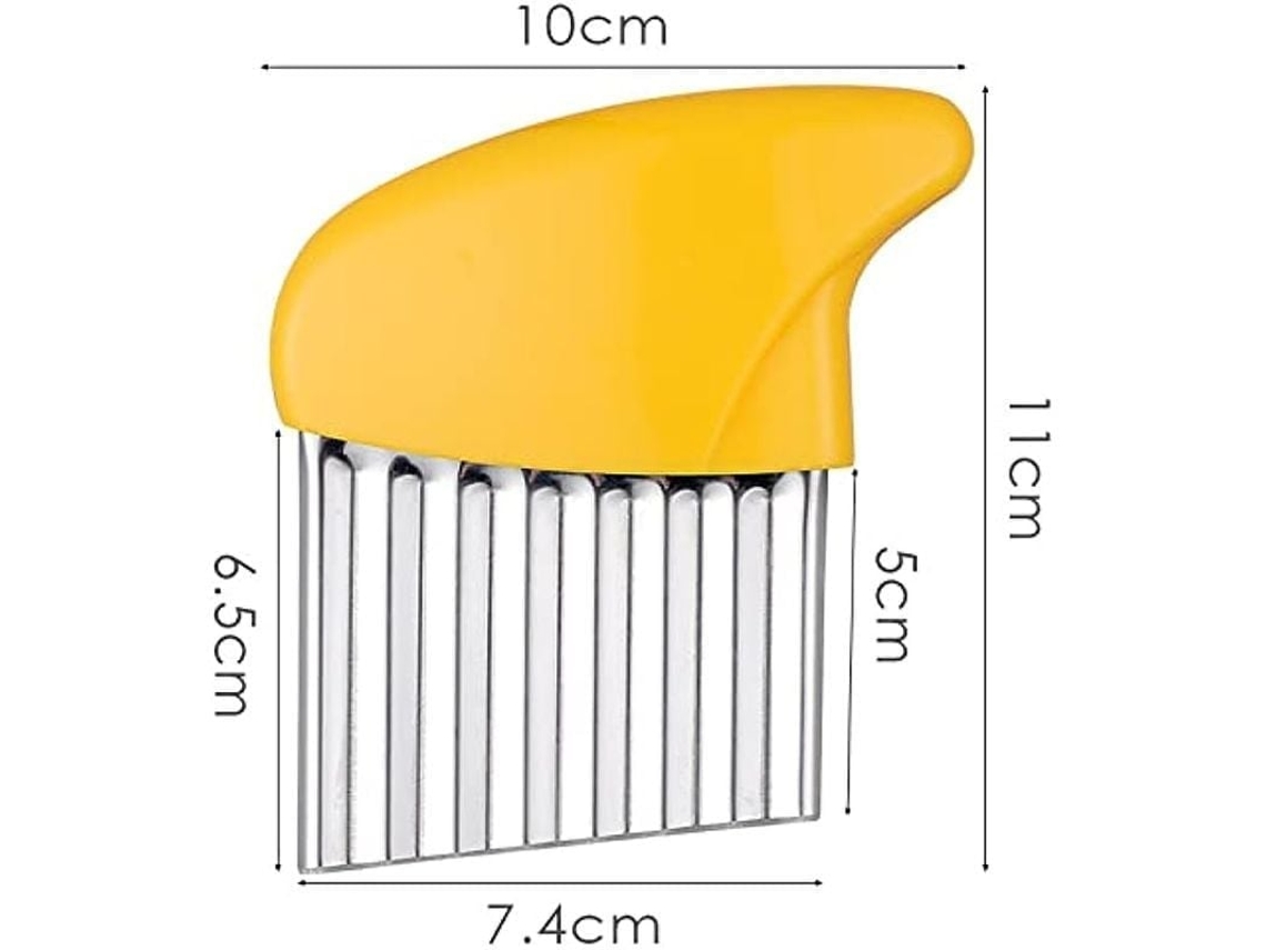 Herramienta De Corte Ondulado Linjou Multifuncional Acero Inoxidable Para Verduras Y Frutas (amarillo)