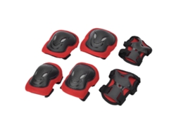 Equipo de protección para patinaje en línea para adultos con rodilleras, coderas y guantes (rojo)