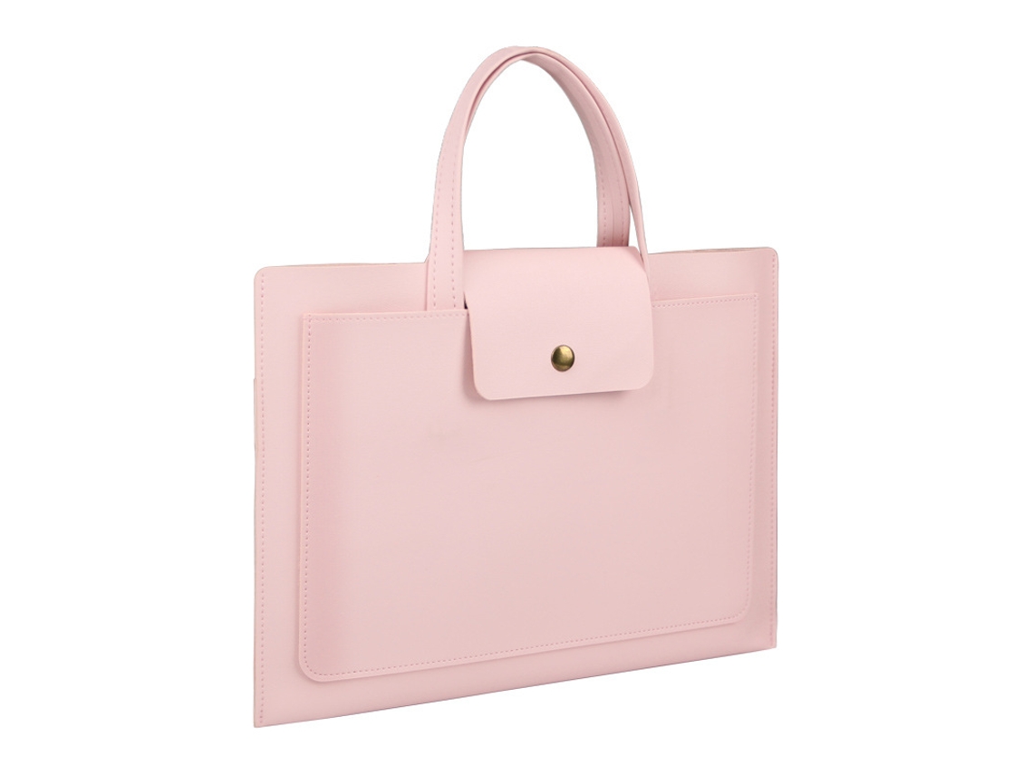 Bolsa para portátil de 13 a 14 pulgadas, fabricada en material PU impermeable, color rosa, Hexinyigjly