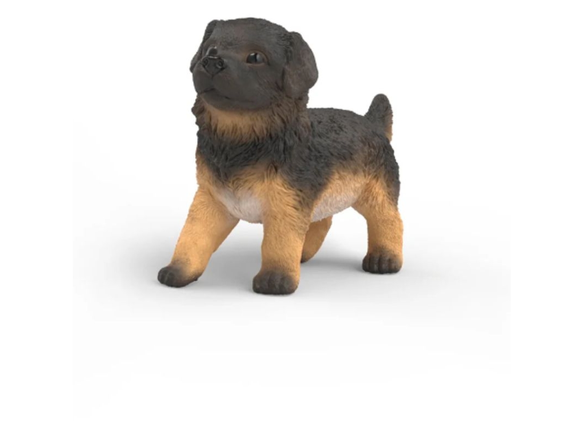 Figura de cachorro de pastor alemán pequeño Schleich, marrón y negro, código 14925
