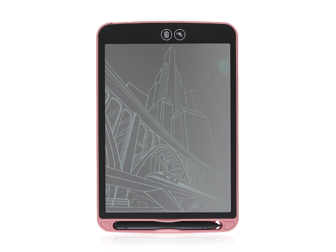 Tableta LCD portátil de 10 pulgadas para dibujar y escribir, con borrado selectivo y bloqueo de borrado, 16 x 0,6 x 24 cm. Rosa