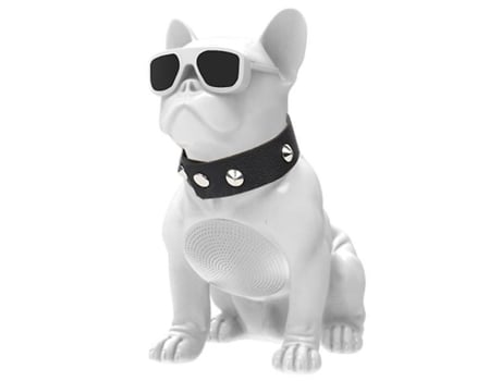 Altavoz Portátil para Perros Bulldog Francés Radio Fm Mp3Blanco BISBISOUS