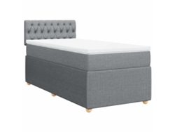 Maison Exclusive - Cama Box Spring Con Colchón Tela Gris Claro 90x200 Cm
