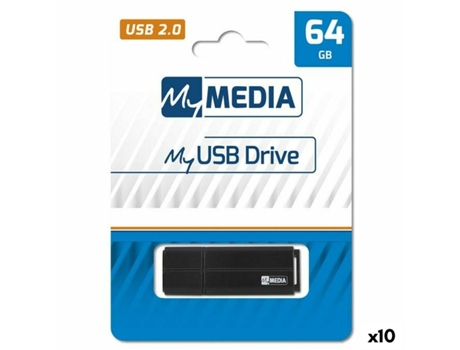Pendrive MYMEDIA Negro 64 GB (10 Unidades)
