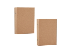 Pack 2 Pastas Argolas A5 Kraft. Bandeja Papel Recarga Folhas Soltas.