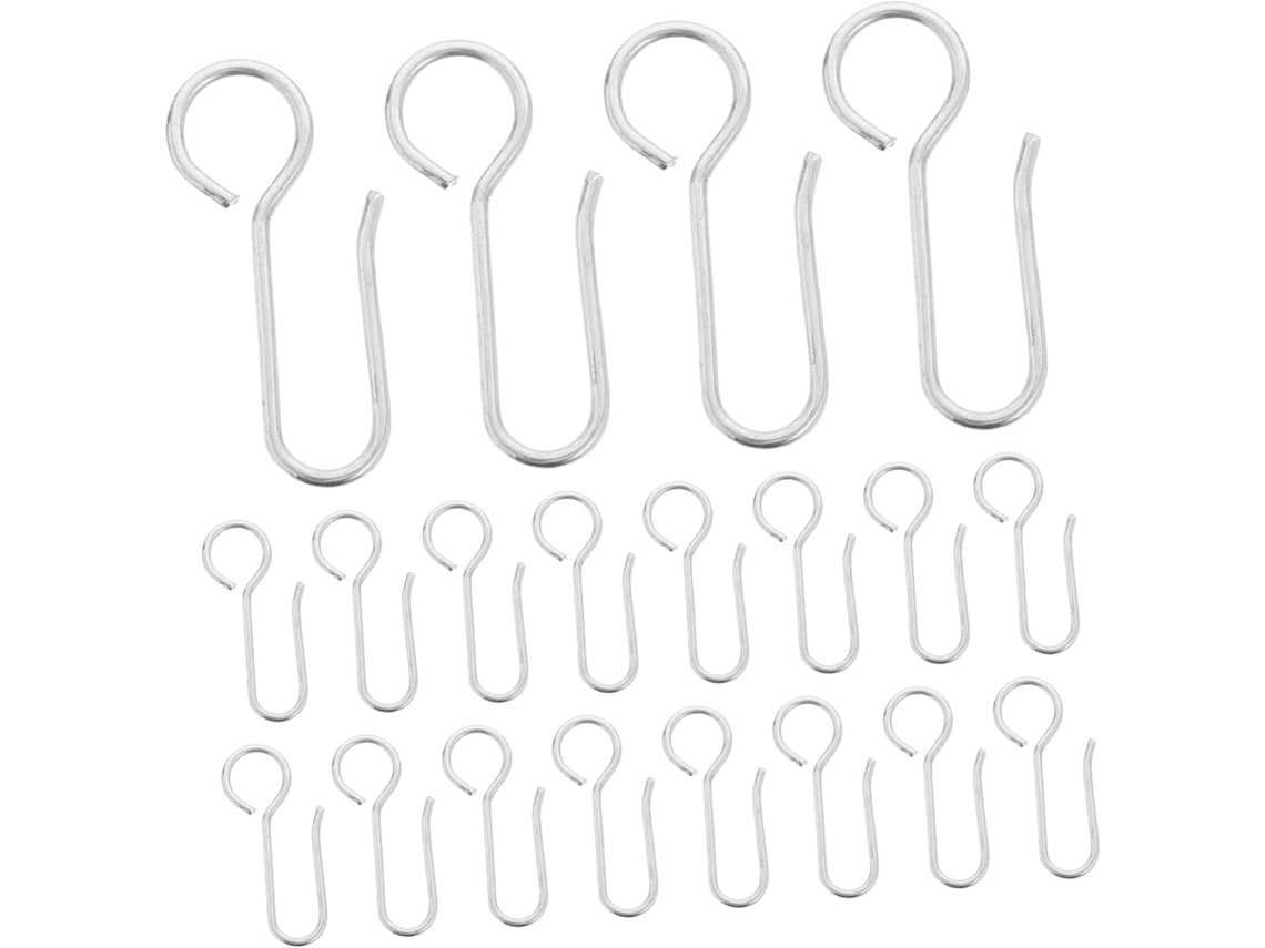 30piezas Gancho Para Riel De Cortina De Metal Forma De S Pequeños Para Rieles Deslizantes Y Ventanas Soporte Para Panel 30piezas Gancho