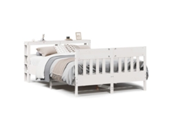 Maison Exclusive - Estructura De Cama Sin Colchón Madera Maciza Blanca 120x190 Cm