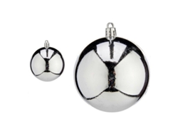 Bolas de Navidad 8 cm 16 Unidades Prateado Plástico