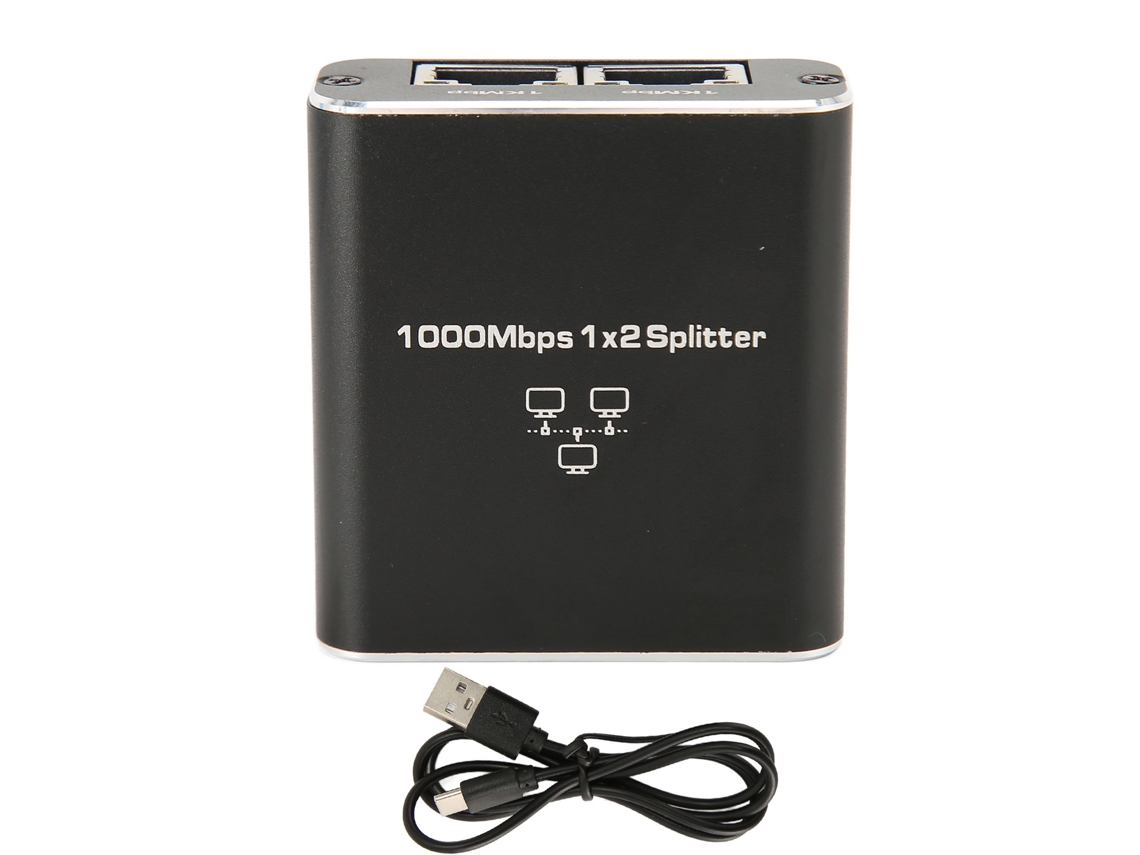 Divisor Gigabit 1000mbps 1 Entrada 2 Saídas Porta Rj45 Liga De Alumínio Para Pc Laptop Roteador
