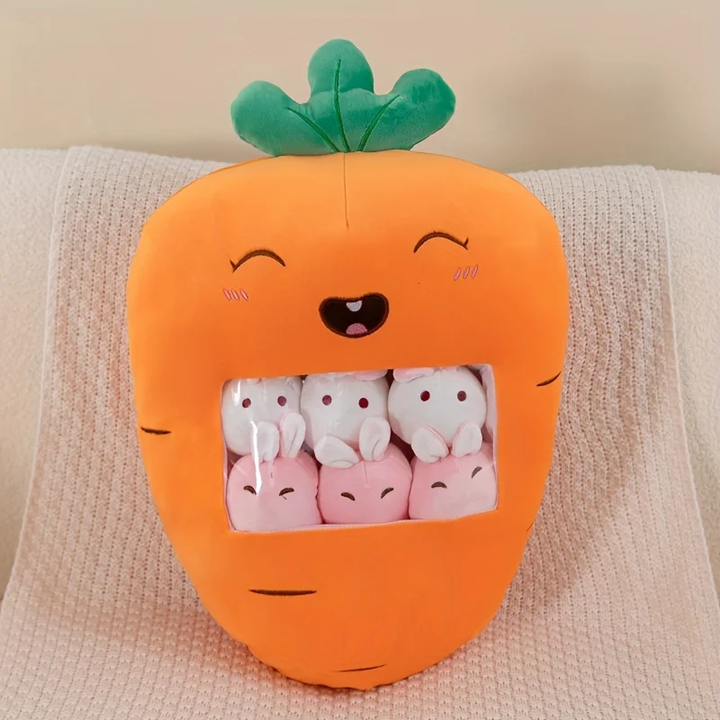 (Naranja, 45 cm) Almohada de peluche suave y mullida con forma de snack.