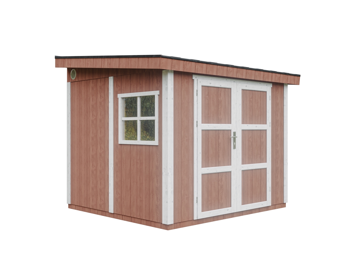 Caseta de jardín de primera calidad 5,9 m² 231x248x294 cm Timbela M938 Redwood Red