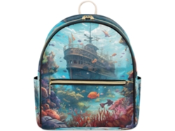 Mochila Cuero Tropicallife Estampado Barco Del Mundo Submarino Para Niñas Mujeres Niños Mochila Escolar Bol