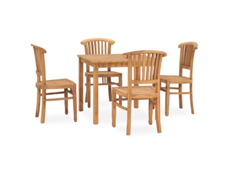 Conjunto 5 Conjunto de comedor para jardín VIDAXL madera maciza de teca