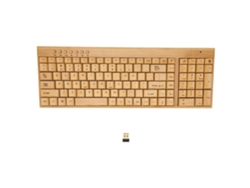Teclado Inalámbrico Bamboo De 2,4 Ghz, Plug And Play, Para Dispositivos De Control Inalámbrico De Ordenadores De Oficina.