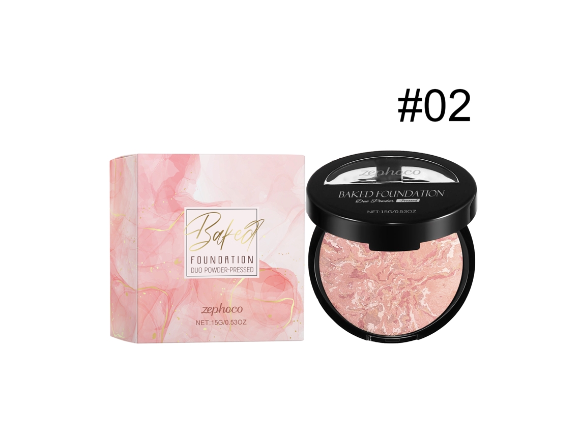 Base de maquillaje en polvo correctora con control de brillo, tono 02