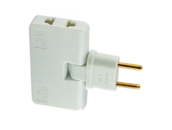 Adaptador De Enchufe Europeo Giratorio 3 En 1, Adaptador De Mini Enchufe, 180 Grados, Blanco, Tsj Blanco