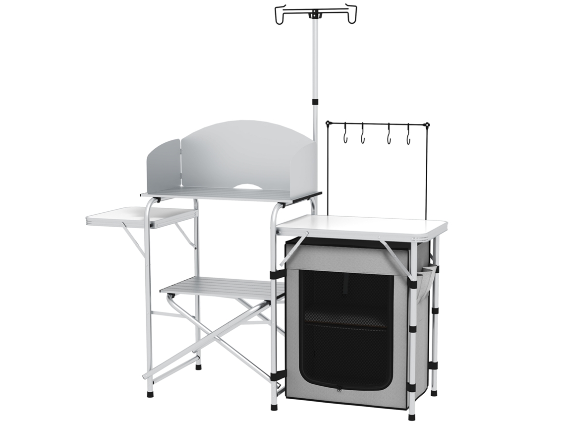 Tienda de campaña doble con protección UV y viento, cocina exterior con 3 plazas y compartimento para ropa, soporte de luz de aluminio.