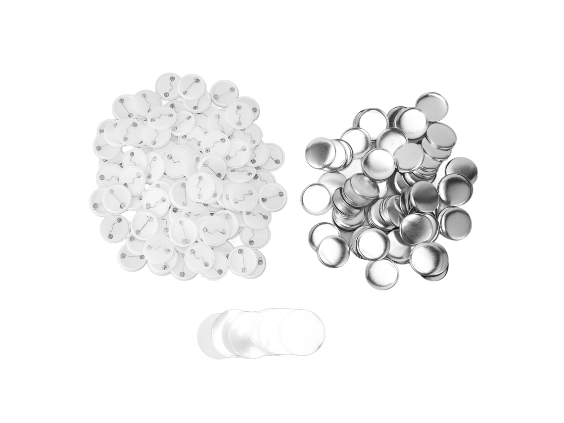 Juego De 100 Insignias Con Pasador Metálico Redondo, Kit Para Crear Insignias En Blanco De 37 Mm.