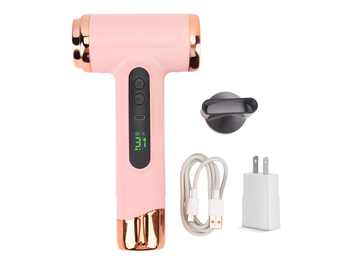 Secador De Pelo Inalámbrico Recargable Portátil, Ligero, 200 W, Aire Caliente/frío, Ideal Para Viajes Y Dormitorios, Enchufe Estadounidense.