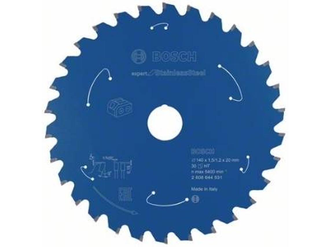 Disco de Sierra Circular BOSCH Para Sierra Sin Cables Expert para Acero Inoxidable 140x1.5/1.2x20 T30 para Sierras Para Seco Manuais