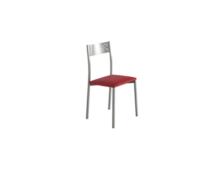 Set 4 Sillas De Cocina Simil Piel Tabarca MOMMA HOME (Rojo - Polipiel -41x47x86 cm)