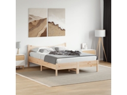 Estructura De Cama Sin Colchón Madera De Pino Maciza 120x200 Cm