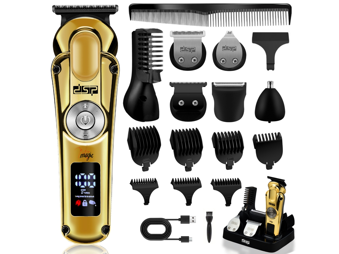(dourado, Recarregável Via Usb) Máquina De Cortar Cabelo Multifuncional 8 Em 1 Com Carregamento Usb