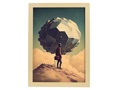 NACNIC Poster Ángel En Estilo Surrealismo Cinematográfico Ilustraciones Y Grabados De Historieta Abstracta Y Artística A3 Marcos Madera