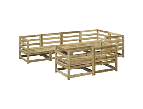Conjunto 7 de sofás de jardín VIDAXL madera de pino impregnada