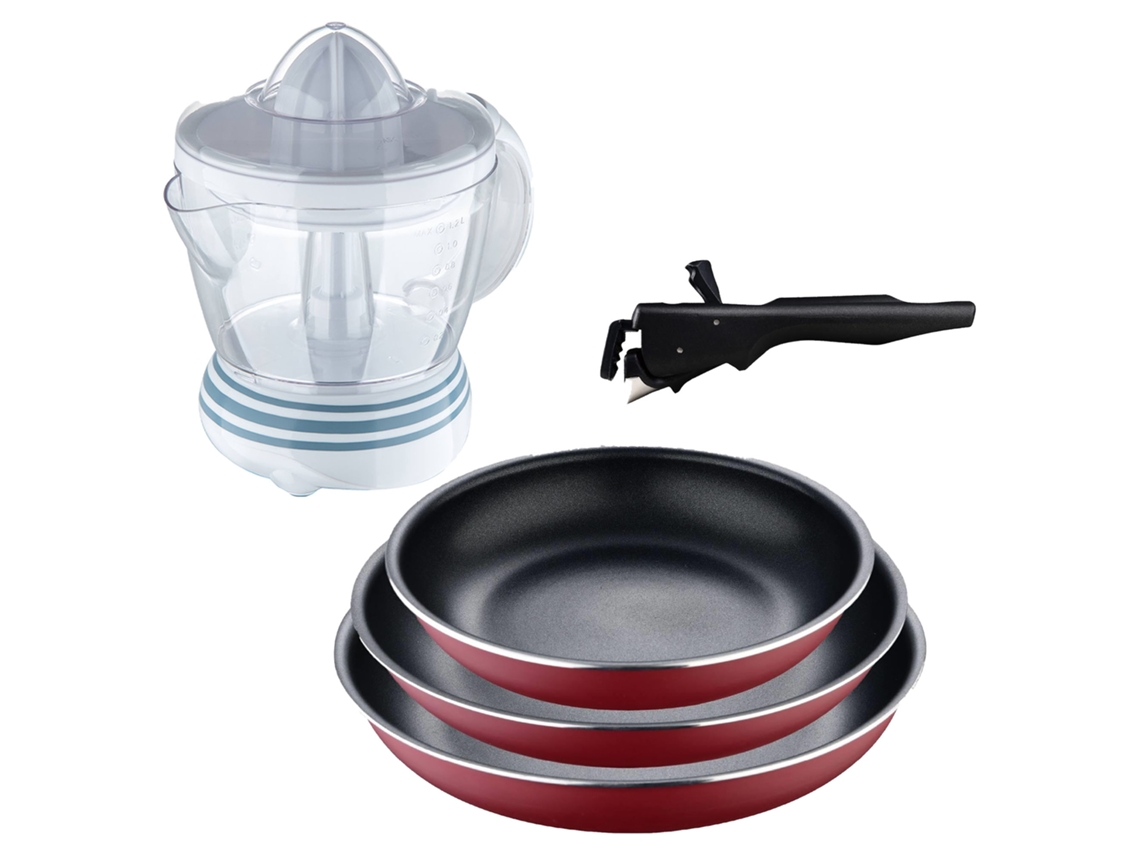 Juego De 3 Sartenes Ø18ø20ø24cm Clickcook Con Mango Extraíble Y Exprimidor