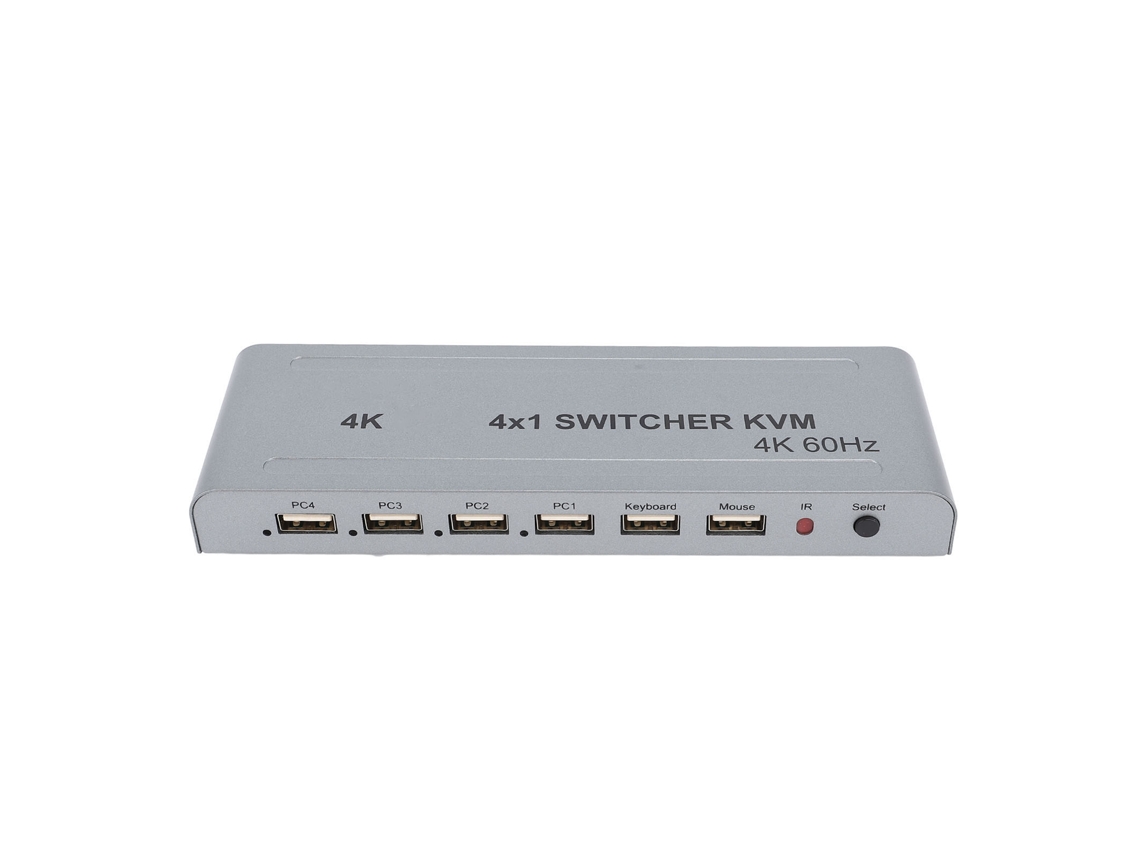 Conmutador Kvm (puerto 4 4k60hz Pantalla Múltiple De 4 Pantallas)
