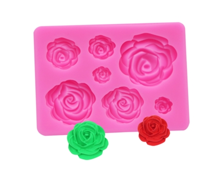 Molde para Tarta en Forma de Rosa 3D con 7 Capas en Color Rosa