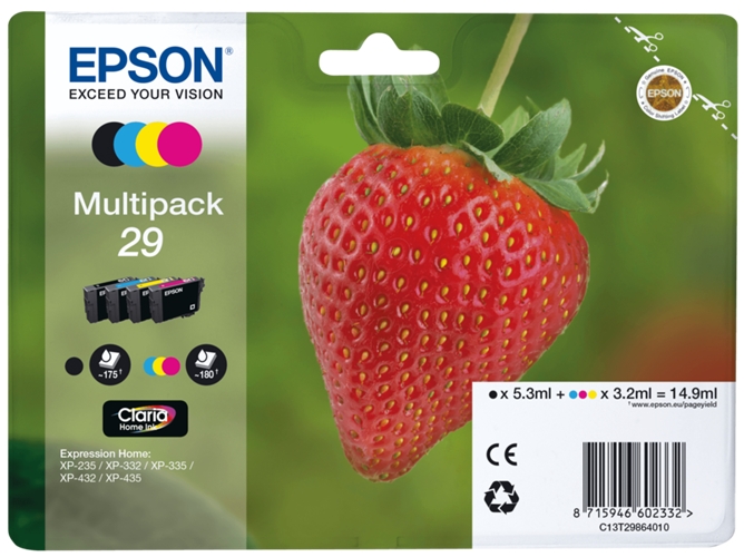 Pack ahorro cartuchos de tinta original EPSON, 29, Fresa, C13T29864012, T2986