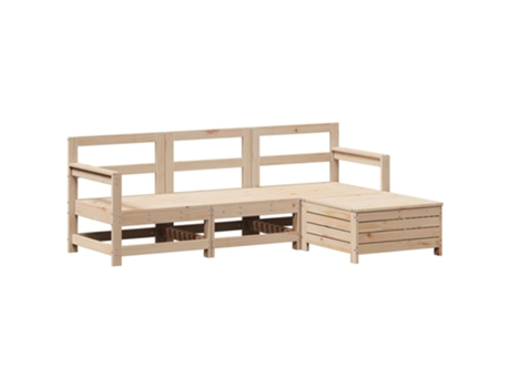 Conjunto 4 de sofás de jardín VIDAXL madera maciza de pino