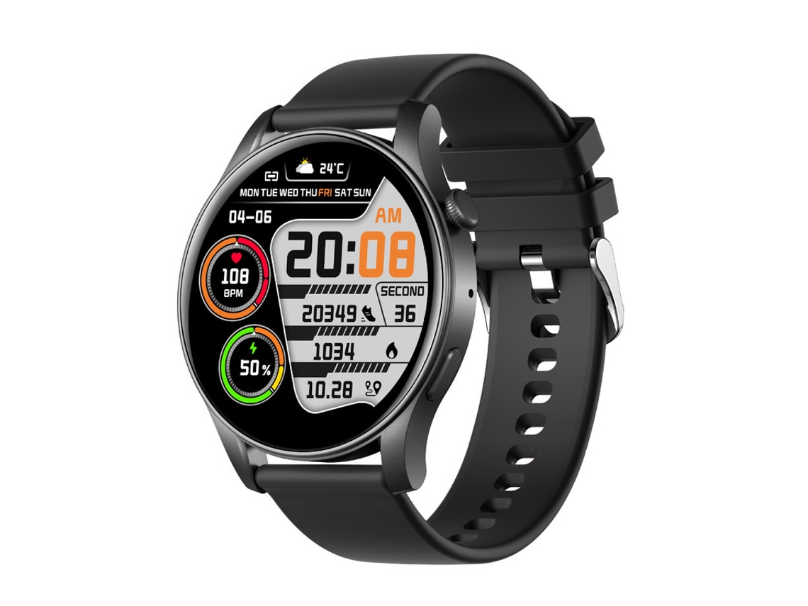 Smartwatches Yizhood Kc88 Para Mujer Con Pantalla Amoled De 1,43", Función De Llamadas, Monitor De Frecuencia Cardíaca Y Presión Arterial - Negro