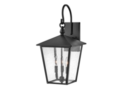 Luz de pared al aire libre HINKLEY (HK-Huntersfield2-L-BK) Huntersfield Aluminum, latón, vidrio semilla transparente E14 3 Bulbos